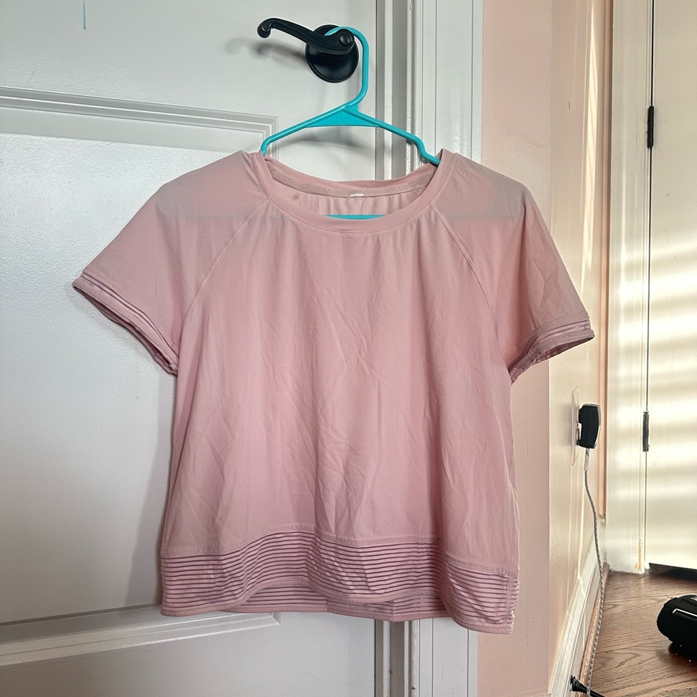 Pink Lulu Lemon Cropped Shirt